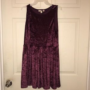 Purple Crushed Velvet Dress